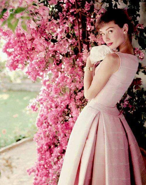 Happy Spring Equinox! 20th March 2017. audrey hepburn pink dress