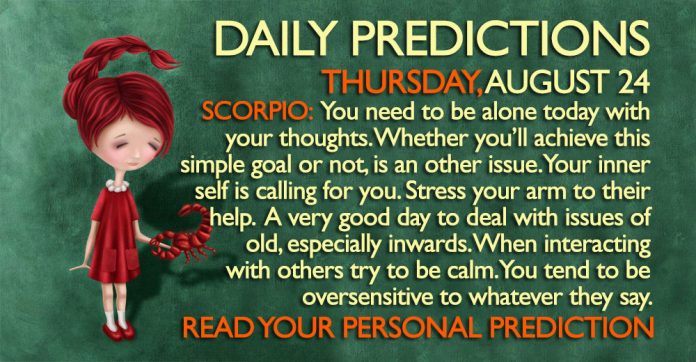 Daily Predictions for Thursday, 24 August 2017 aug24