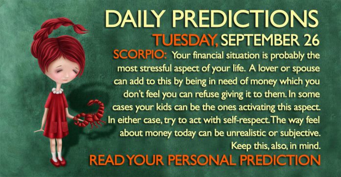 Daily Predictions for Tuesday, 26 September 2017 sep26