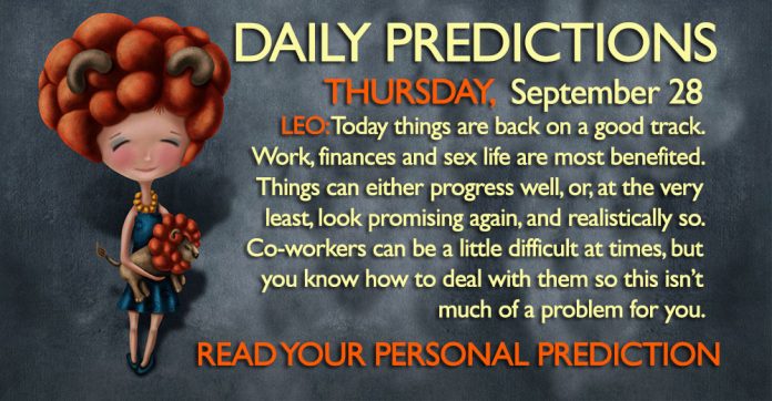 Daily Predictions for Thursday, 28 September 2017 sep28
