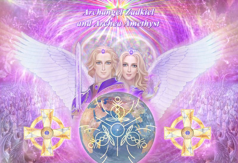 Archangel Zadkiel and Amethyst Zadkiel and Amethyst