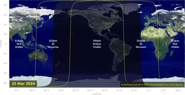 Lunar Eclipse March 2024 Map [in-the-sky.org]