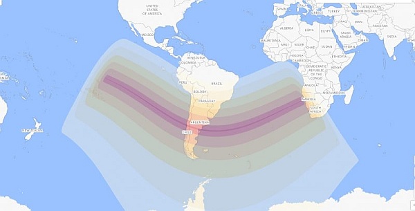 Solar Eclipse December 2020 Path [timeanddate.com]