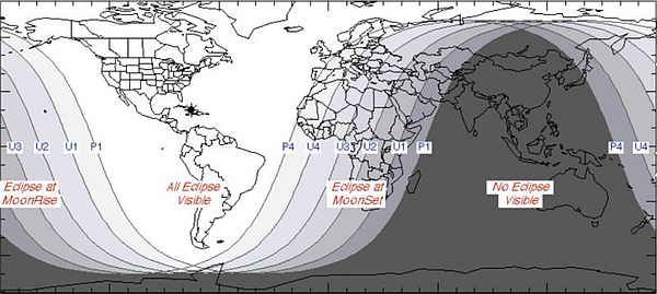 Lunar Eclipse January 2019 Map