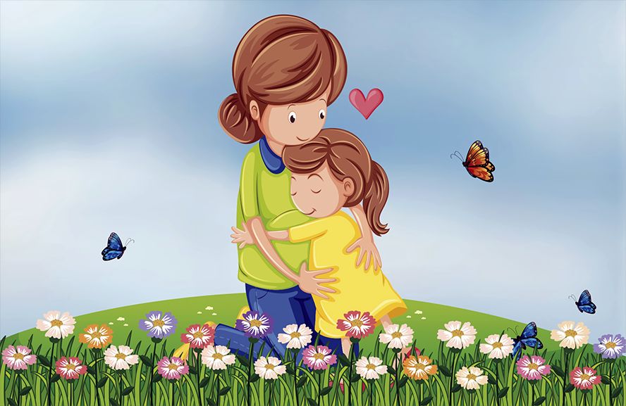 The power of a hug hug-illustration