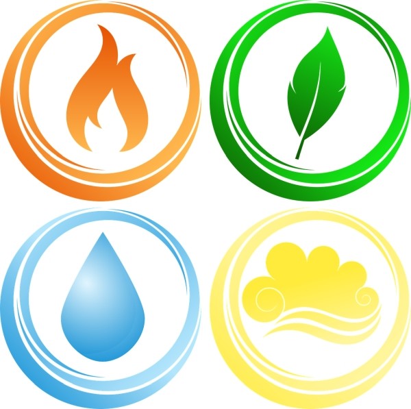 Four Elements: Earth, Air, Fire, Water