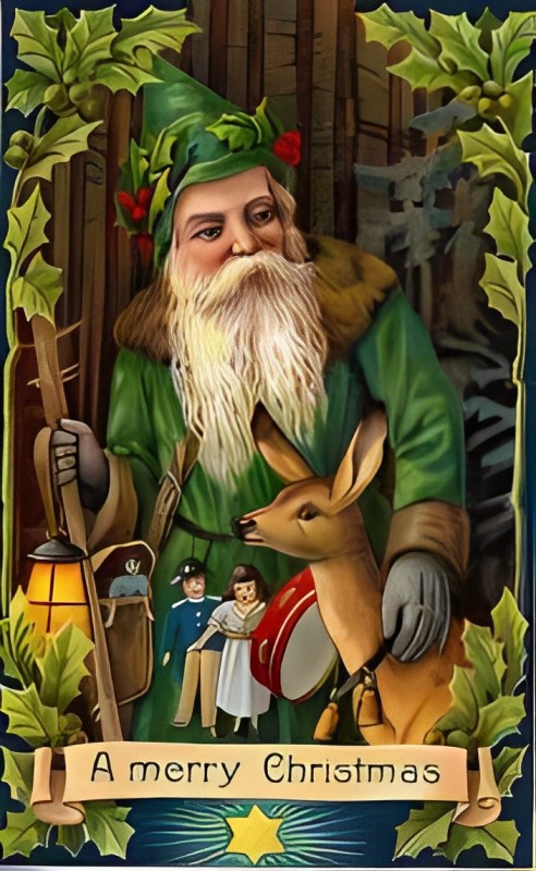 Green Man - A Knight with Father Christmas
