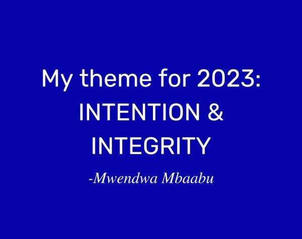 My theme for 2023: INTENTION AND INTEGRITY