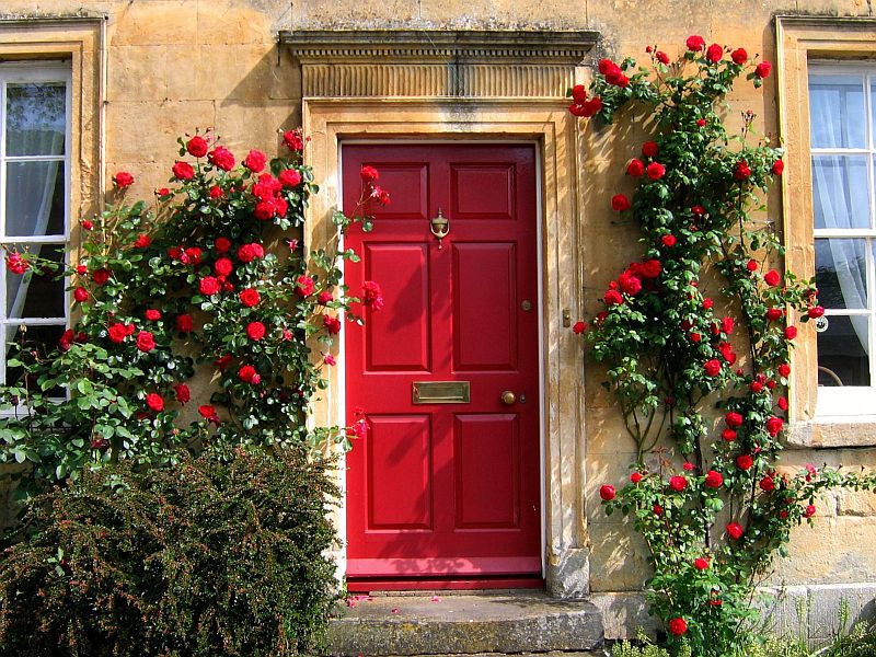 red front door