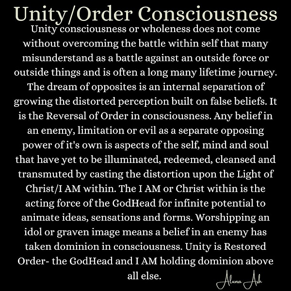 Unity/Order Consciousness