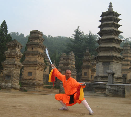Shaolin Warrior in Front of Steles