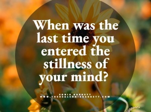 Entering The Stillness!