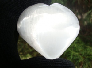 Satin Spar Selenite - ‘Prayer Heart’ Stones