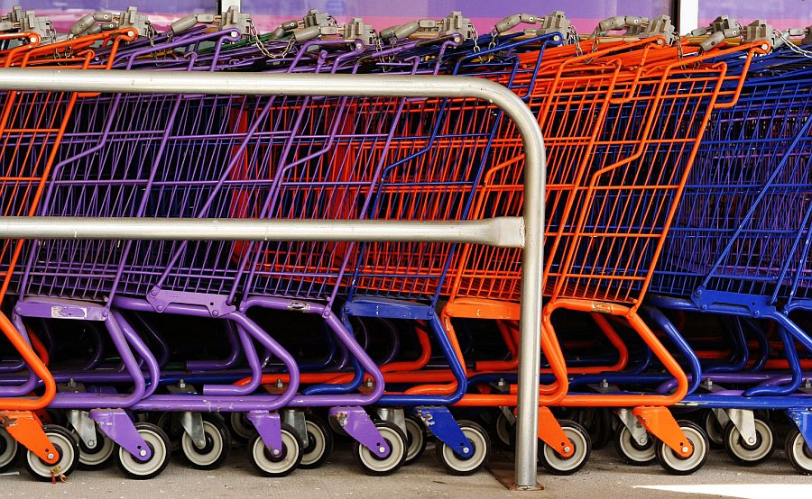 colourful shopping carts