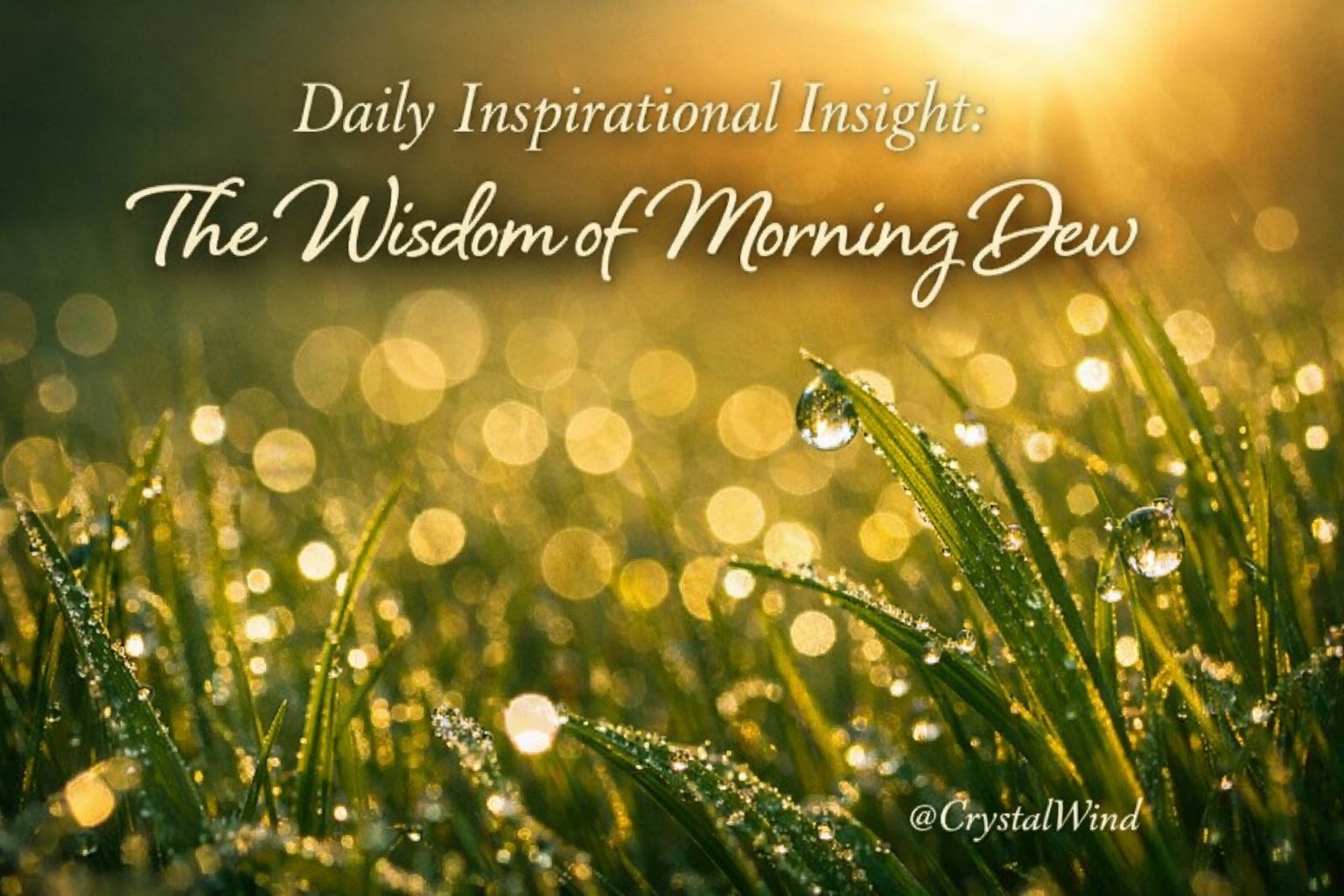 Daily Inspirational Insight: The Wisdom of Morning Dew Daily Inspirational Insight: The Wisdom of Morning Dew