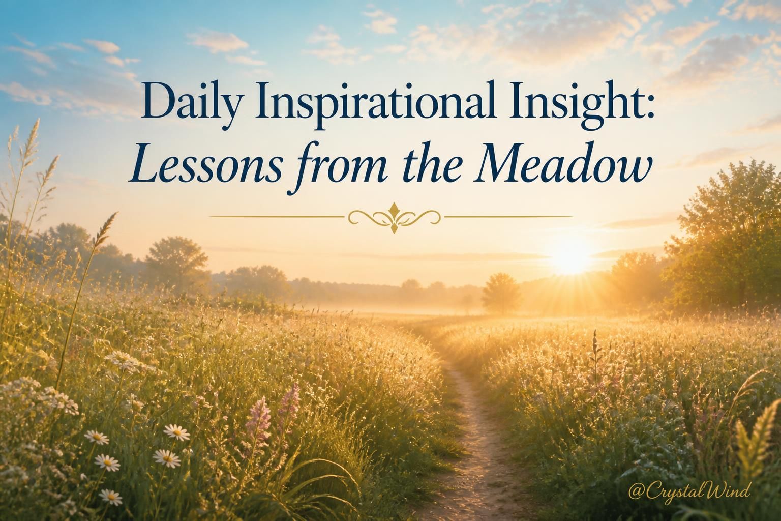 Daily Inspirational Insight: Lessons from the Meadow Daily Inspirational Insight: Lessons from the Meadow