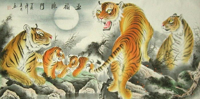 five-tigers-chinese-painting