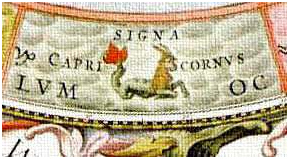Capricorn symbol within the zodiac, Seventeenth century European manuscript. capricorn 06