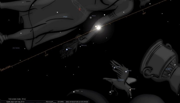 New Moon October 2021 [Stellarium]