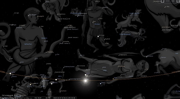 New Moon October 2019 [Stellarium]