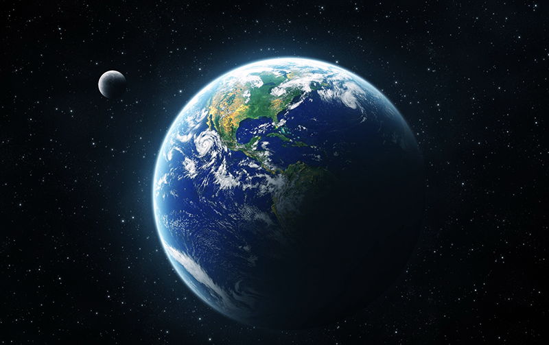 Earth and Moon from Space earth-and-moon