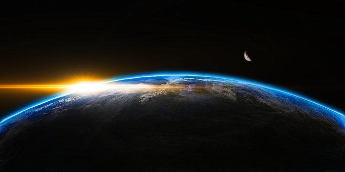 new moon earth sunrise