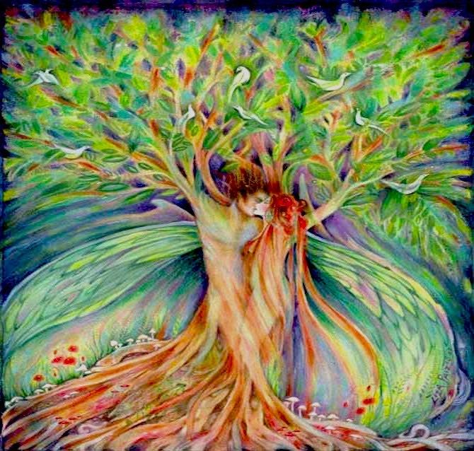 The Love Affair of the Soul and the Human tree spirits by liza paizis