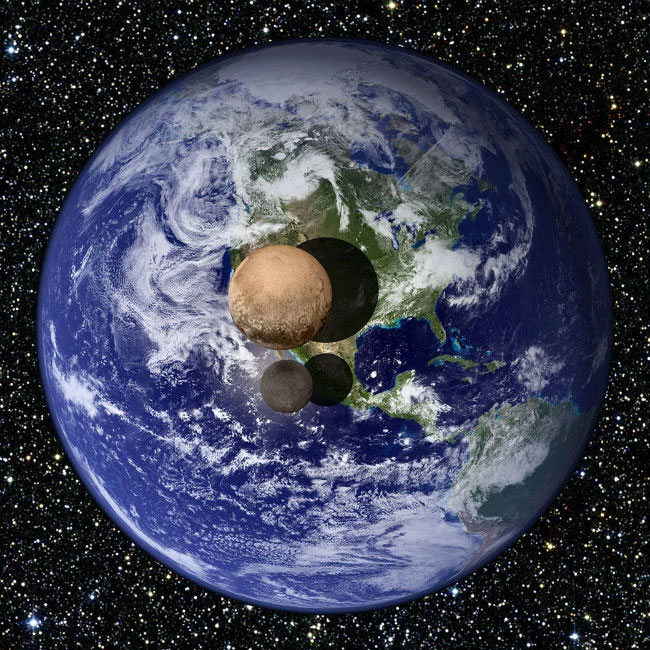 Comparative Sizes of Earth and Pluto pluto_and_earth