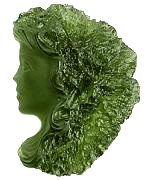 Carved Moldavite cameo