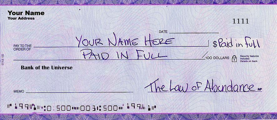 Creating Abundance Cheques