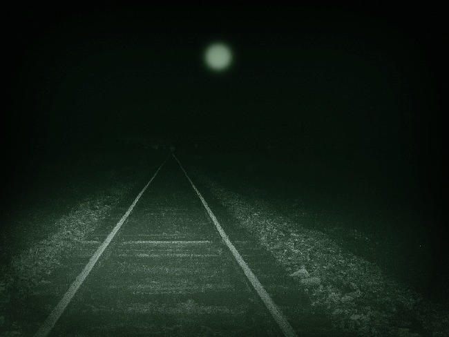 The Gurdon Light railroad track with mysterios light